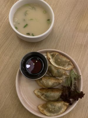 Gyoza and miso  at Ima in London