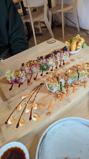 Black cod roll and half a dragon roll at Ima in London