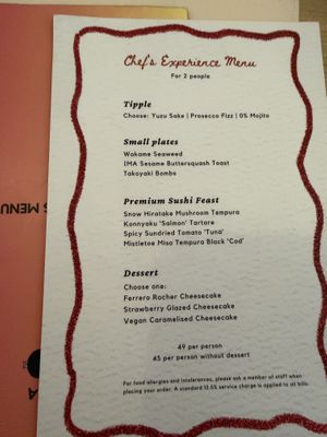 Menu  at Ima in London