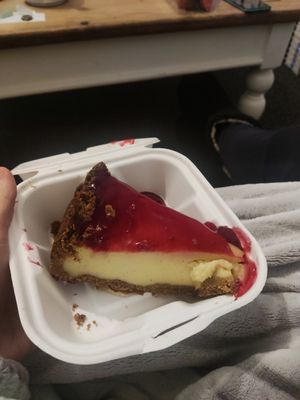 Cherry cheesecake at Teatime Collective in Manchester