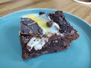 Creme egg brownie at Teatime Collective in Manchester