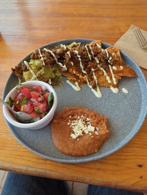 Chilaquiles rojos y verdes at Shanti in Zapopan
