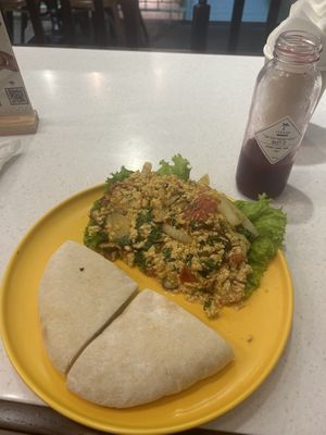 Tofu Scramble (with Pita bread not the normal bread)  at iVegan Supershop Nha Trang - Healthy Plant Based Cafe in Nha Trang