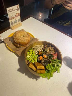 Tempeh bagel and Tokyo bowl  at iVegan Supershop Nha Trang - Healthy Plant Based Cafe in Nha Trang