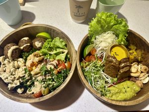 Falafel and Vedic bowl, both delicious! #Veganuary at iVegan Supershop Nha Trang - Healthy Plant Based Cafe in Nha Trang