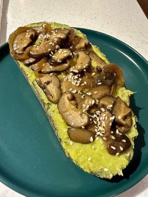 Avocado mushroom on sourdough bread! #Veganuary at iVegan Supershop Nha Trang - Healthy Plant Based Cafe in Nha Trang