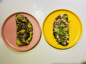 Avocado mushroom and Pesto toast   at iVegan Supershop Nha Trang - Healthy Plant Based Cafe in Nha Trang