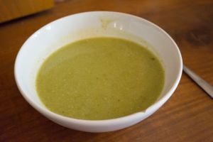 Pea Soup as part of the lunch menu at Vegan Bar in Bratislava