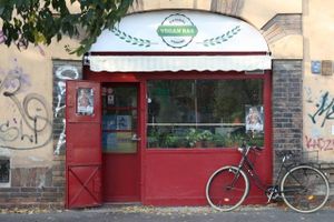 super-easy to find, straight next to the bus stop at Vegan Bar in Bratislava