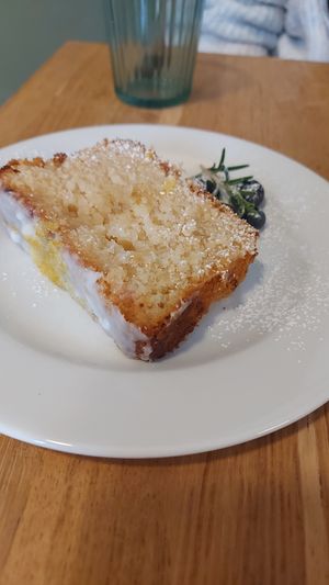 Lemon drizzle cake at Old School Cafe in Bury St Edmunds