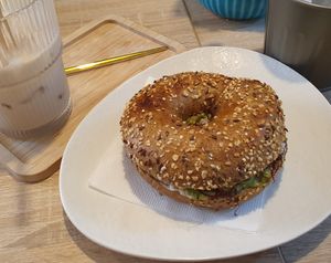 Toasted Avocado Bagel at Naturella in Zurich