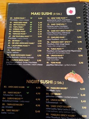 Menu sushi at Reisland Garbsen in Garbsen