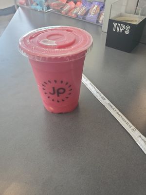 Watermelon mango: Watermelon, mango, pitaya, flax, lemon, chicory fiber, stevia at Juice Press in Ardmore