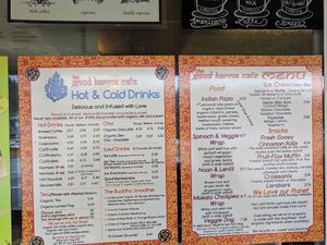 Menu as of April 2019 at The Good Karma Cafe in West Vancouver
