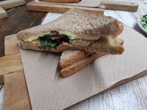 Vegan sandwich at Biovegan Cafeteria Navarro in Valencia