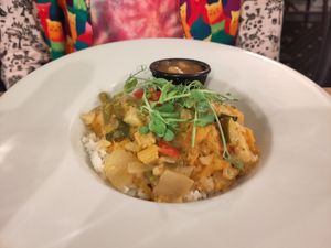 Thai green vegetable curry at The Raven Inn in Devizes