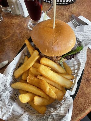 Vegan jackfruit burger   at The Old City Bank in Katoomba