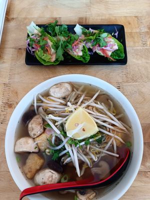 Baby gem wraps with tofu and pho nam chay at Oren Pho Vietnamese Restaurant in Northampton