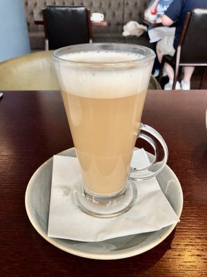 Oat latte at The Wolff Grill Restaurant in Belfast