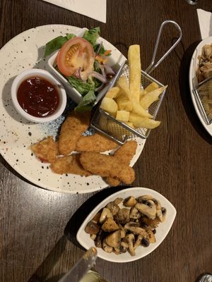 Breaded Goujans with mushrooms  at The Horseshoe in Listowel