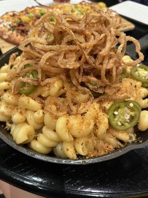 Vegan Mac with Crispy Onions and Sausage  at Walt Disney World - Territory Lounge in Lake Buena Vista