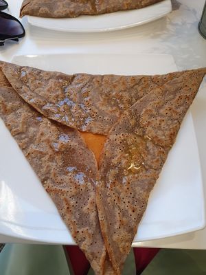 Savoury Crepes with cheese and bacon at Casa Del Gelato in Nice