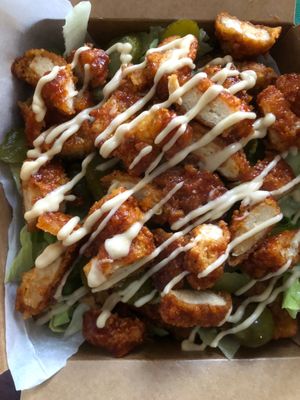 Our tossed tender loaded chip box  at The Orange Chip Co in Nottingham