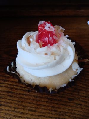 Pina colada cupcake at Get Caked Bakery in Rochester