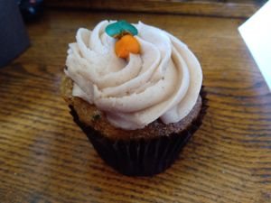 Carrot chai cupcake at Get Caked Bakery in Rochester