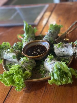 Fresh spring rolls at Lumuma in Pokhara