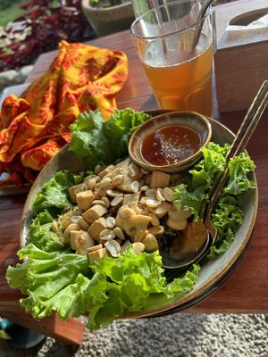 Warm Glassnoodles with Tofuu  at Lumuma in Pokhara
