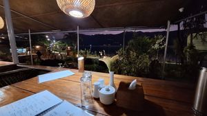 Lake view from our table at Lumuma in Pokhara