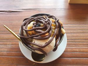 Chocolate fudge at Lumuma in Pokhara