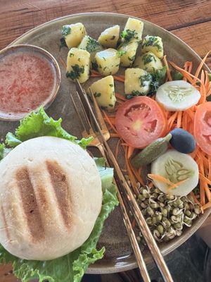 Soy burger  at Lumuma in Pokhara