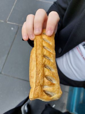Vegan sausage roll at The Piemaker in Edinburgh
