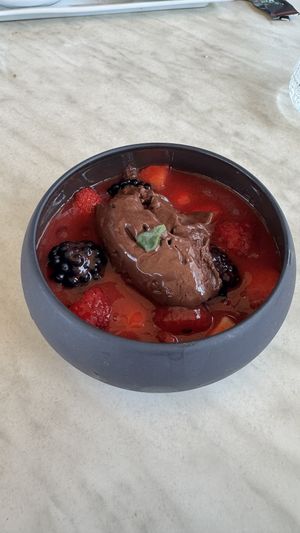 Vegan gelato with berriess  at L'Oxalis in Honfleur