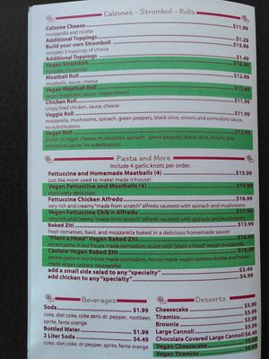 Menu 2 at Pizza Company in Las Vegas