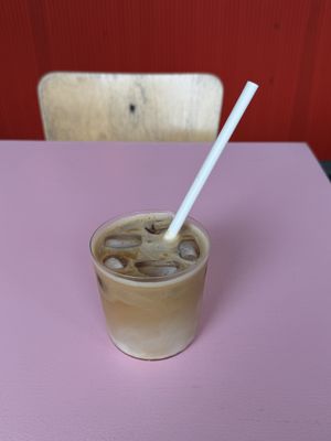 Iced soy lattee  at Lykke in Helsinki