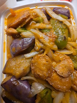 Curry Supreme with grilled veggies and soy at Uncle Lim's Kitchen in Wilmington