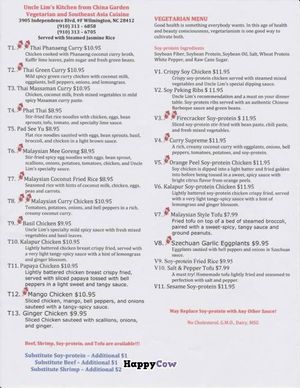 Menu at Uncle Lim's Kitchen in Wilmington