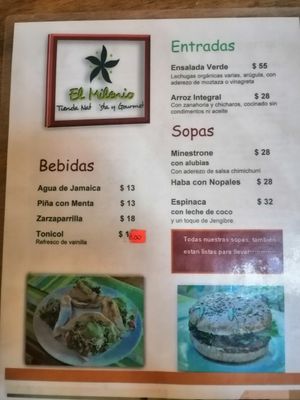 Menu 2 at El Milenio in Tepoztlan