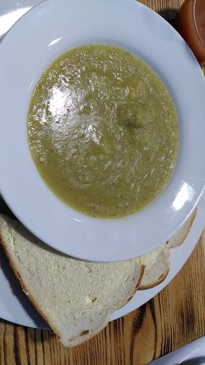 Leek and potato soup (October 2025) at Red Kite Cafe in Ponterwyd