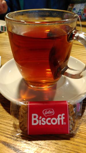 Tea with biscuit (October 2025) at Red Kite Cafe in Ponterwyd