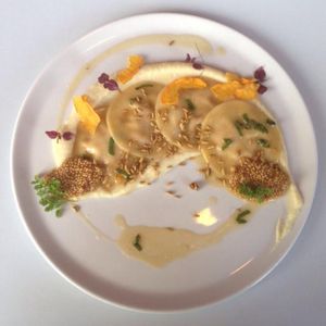 ravioli with parsnip cream  at Mio Matto in Berlin