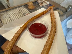 Churros at Masia de Sabor Churreria in Barcelona