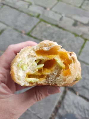 Cheese and edamame bun - inside at Wheat Allergy Baking Studio in Taichung