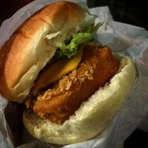 Mini vegan Phish burger. at Lord of the Fries in Sydney