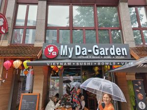 Nice refuge from the rain during the pride parade at My-Da Garden in Cologne