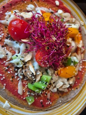 Vegan omelette a la pizza. at Fit Cake Gdańsk  in Gdansk