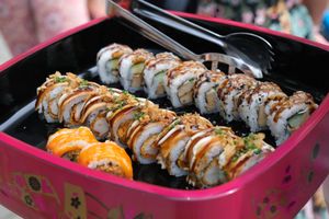 Vegan sushi tasting during Vegan Food Tour Rotterdam at Vegan Food Tour Rotterdam in Rotterdam